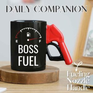 Onebttl Boss Gifts, Boss Fuel Coffee Mug with Fueling Nozzle Handle, Gifts from Employees, 13.5oz/400ml Funny Ceramic Mug for Boss Day, Christmas