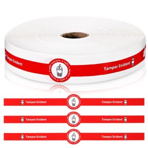 skyygemm safe secure tamper evident seals stickers for drink lids 1" x 9" food delivery stickers sealed for freshness labels drink food tamper proof stickers tamper evident tape (red,500 pcs)