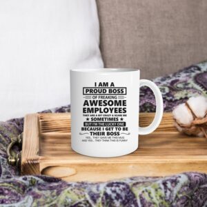 uinwk Boss Coffee Mug,Best Boss Gifts For Women Men,Boss Appreciation Gift,Boss Day Gifts,I Am A Proud Boss Coffee Mug 11oz