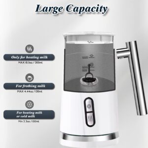 seydere Milk Frother and Steamer, Non-Slip Stylish Design, Hot & Cold Milk Steamer with Temperature Control, Auto Shut-Off Frother for Coffee, Latte, Cappuccino, Macchiato (white)