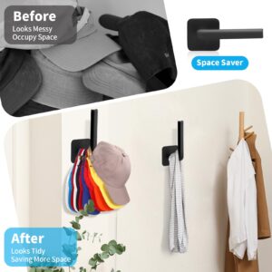 Letohoumia Hat Hooks for Baseball Caps Wall, 5 Pack Adhesive Hat Hooks Hanger Holder, Multi-Purpose Strong Hook Organizer Can Hold More Than 10 Hats for Door/Closet