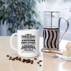 uinwk Boss Coffee Mug,Best Boss Gifts For Women Men,Boss Appreciation Gift,Boss Day Gifts,I Am A Proud Boss Coffee Mug 11oz