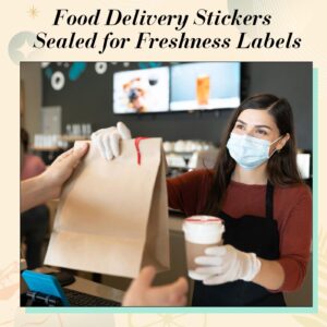 Skyygemm Safe Secure Tamper Evident Seals Stickers for Drink Lids 1" x 9" Food Delivery Stickers Sealed for Freshness Labels Drink Food Tamper Proof Stickers Tamper Evident Tape (Red,500 Pcs)