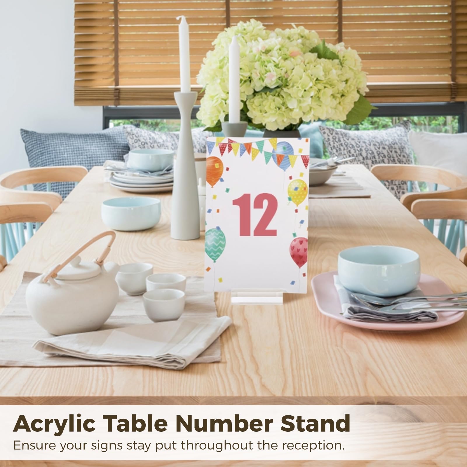 Lnrueg 24 PCS Acrylic Stands, Clear Place Card Holders, Durable Wedding Sign Holders, Table Number Card Stands with Card Slot, Name Card Display Stands for Restaurant Exhibition