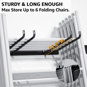 YYR Folding Chair Storage Rack, Garden Tool & Foldable Chairs Organizer Hangers for Garage Organization, Lawn, Beach, Camping, Yard Chairs Hooks Wall Mount, Soild Metal Max Load 240 LBS - 2 Pack