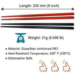 Best Chopsticks for Noodles Ramen Udon Soba Tofu Sushi All Japanese Foods (5pairs set) Made in Japan Non-slip Fiberglass Chopsticks Dishwasher Safe Washable Reusable / Family Hotel Restaurant