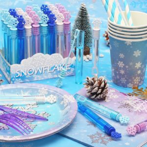 32 Pcs Frozen Bubble Wands Bulk For Kids, 4 Color Mini Snowflake Party Favors, Valentine's Day, Goodie Bag Stuffers, Classroom Exchange Prizes, Birthday Gifts, Pinata, Winter Themed Toy For Girls Boys