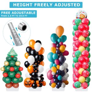 2 Set Balloon Column Stand Kit for Floor, VETOGETHER 2024 Updated Balloon Tower Stand Kit with Heavy Base, Adjustable Metal Balloon Stand for Party Decoration