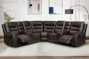 kingway sofas, 2 recliner seat, brown