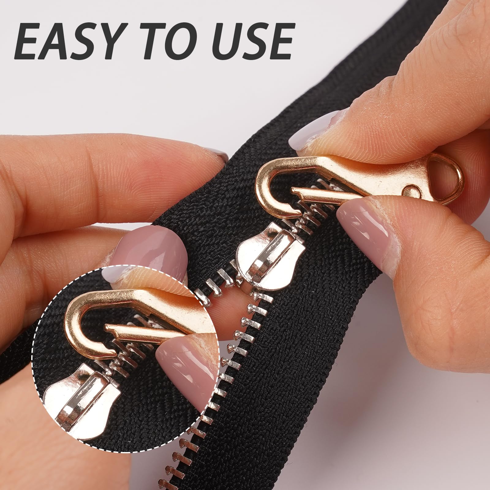 Deoward Zipper Pull, 6 PCS Replacement Metal Zipper Handle Mend Fixer Zipper Tab for Luggage, Suitcases, Backpacks, Jackets, Purses, Handbags