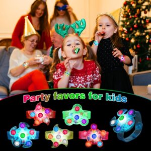 BSTDECOR 14 Pack LED Light Up Fidget Spinner Bracelets, Party Favors for Kids 4-8 8-12 Christmas Stocking Stuffers Glow in The Dark Party Supplies Birthday Xmas Gifts Goodie Bag Classroom Prizes