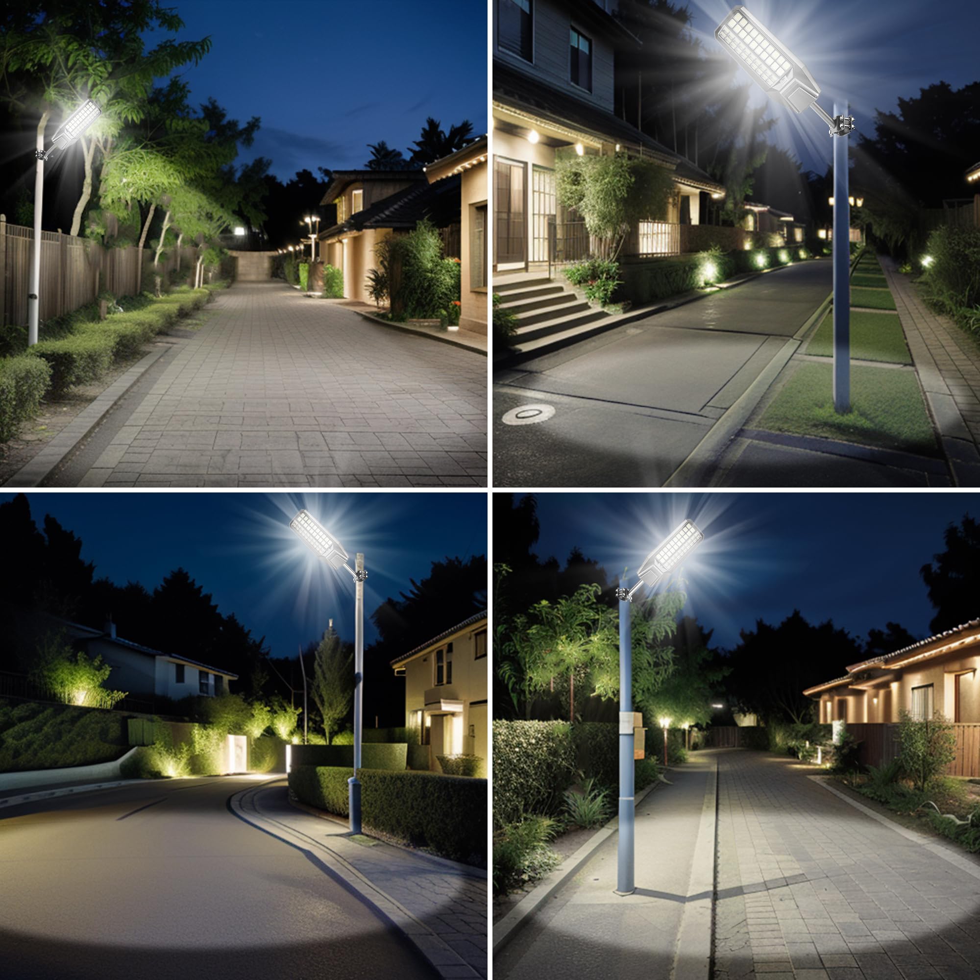 loyoele 8000W Solar Street Lights Outdoor 400000 Lumens Solar Flood Lights with Remote Control & Motion Sensor, Waterproof IP67 Dusk to Dawn Solar Lights for Garden,Yard, Path, Parking Lot 2-Pack