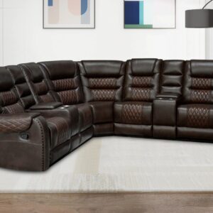 Kingway Sofas, 2 Recliner Seat, Brown