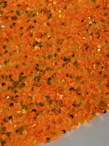 sequin velvet fabric soft stretchy cloth with glittering sequins perfect for dressmaking costumes upholstery and christmas decor 1 yard of spandex fabric for sewing and crafts (orange)