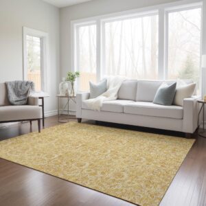 Addison Rugs Chantille ACN661 Gold 8' x 10' Indoor Outdoor Area Rug, Easy Clean, Machine Washable, Non Shedding, Bedroom, Entry, Living Room, Dining Room, Kitchen, Patio Rug