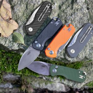 Firebird GANZO FH925-BK Small Pocket Folding Knife Button Lock D2 Steel Blade G10 Anti-Slip Handle with Clip Camping Outdoor EDC Utility Knife Best Gift for Men Women (Black)