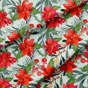 christmas bullet textured fabric by the yard floral stretch liverpool - 1 yard thick knit jersey fabric for bows clothes sewing (ac100)