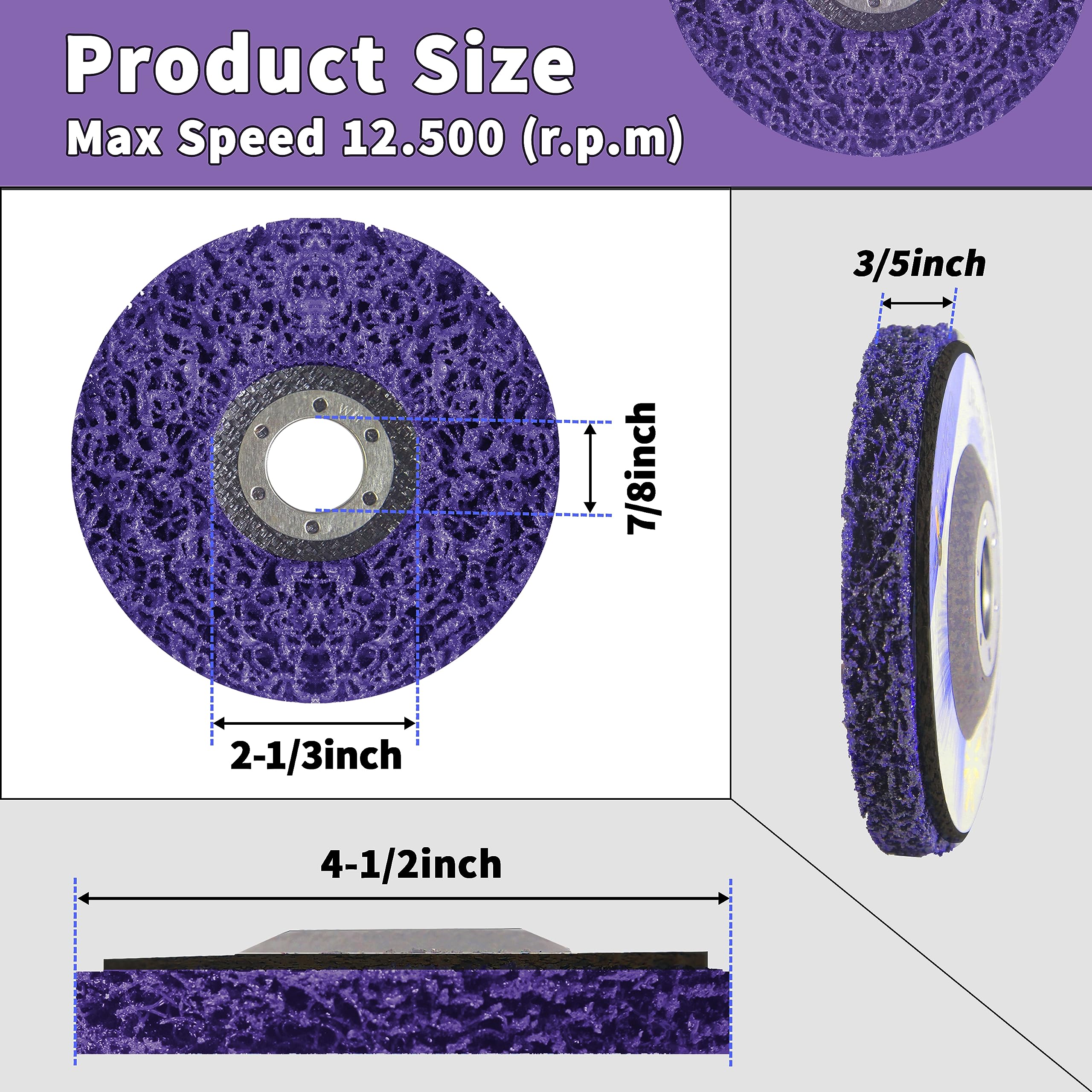 12Pcs Strip Discs Stripping Wheel, 4-1/2"x 7/8" Inch Stripping Wheel for Angle Grinder Clean and Remove Paint Coating Rust Welds Oxidation