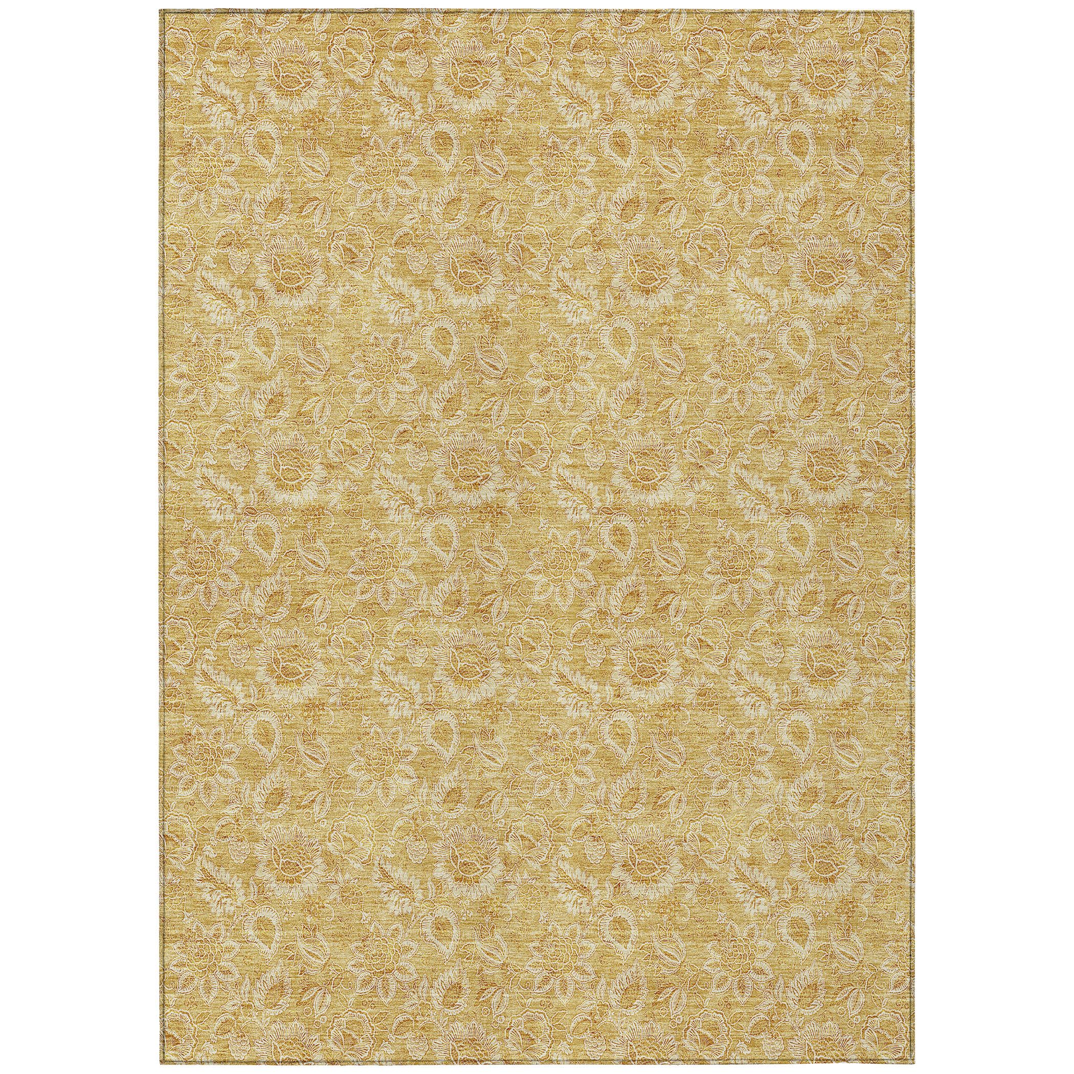 Addison Rugs Chantille ACN661 Gold 8' x 10' Indoor Outdoor Area Rug, Easy Clean, Machine Washable, Non Shedding, Bedroom, Entry, Living Room, Dining Room, Kitchen, Patio Rug