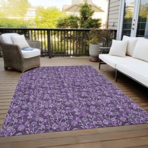 Addison Rugs Chantille ACN692 Purple 3' x 5' Indoor Outdoor Area Rug, Easy Clean, Machine Washable, Non Shedding, Bedroom, Entry, Living Room, Dining Room, Kitchen, Patio Rug