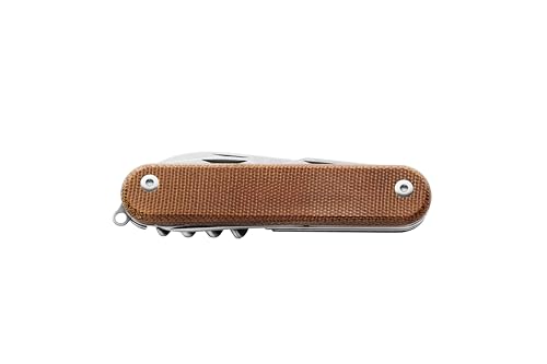 MKM Maniago Knife Makers MALGA 6 V2 with MagnaCut Steel, Pocket Knife and Multi Tool, 6 Tools in 1, CPM-MagnaCut Primary Blade, Slip Joint, Made in Italy (Natural Micarta)