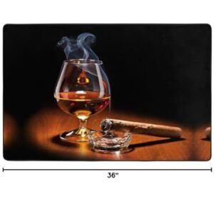 Cigar and Whiskey Area Carpet,Soft Rug Mat Cozy Short Pile Bath Carpet for Farmhouse Office Home Decor Carpet