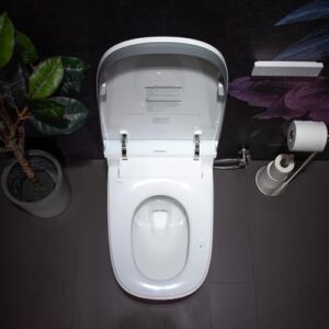 WOODBRIDGE B0931S Voice Control Smart Bidet Toilet with 1.28 GPF Dual Flush Auto Open & Close,Foot Sensor Flush,1000 Gram Map Flushing Score,LED Display,Chair Height Design and Cleaning Foam Dispenser