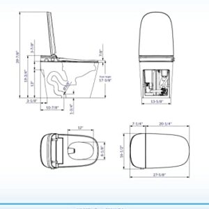 WOODBRIDGE B0931S Voice Control Smart Bidet Toilet with 1.28 GPF Dual Flush Auto Open & Close,Foot Sensor Flush,1000 Gram Map Flushing Score,LED Display,Chair Height Design and Cleaning Foam Dispenser