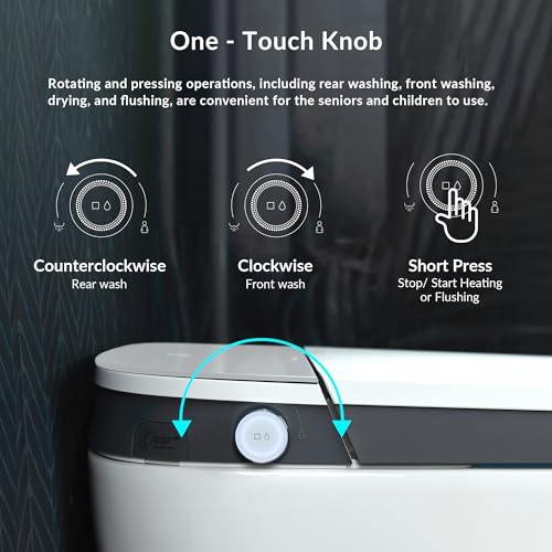 WOODBRIDGE B0931S Voice Control Smart Bidet Toilet with 1.28 GPF Dual Flush Auto Open & Close,Foot Sensor Flush,1000 Gram Map Flushing Score,LED Display,Chair Height Design and Cleaning Foam Dispenser