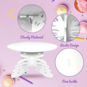 AOCEAN 12" Butterfly Cake Stand Butterfly PVC Cake Decorations with Engraved Butterflies Cake Stands for Dessert Table Wedding Birthday Party (1 Pcs)