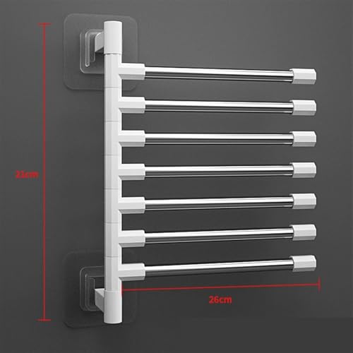 Towel Rack Bathroom Accessories Sets Kitchen Wall Shelf Without Drilling Mounted Organizers Storage Stainless Bath Shelves (Color : Seven Shots)