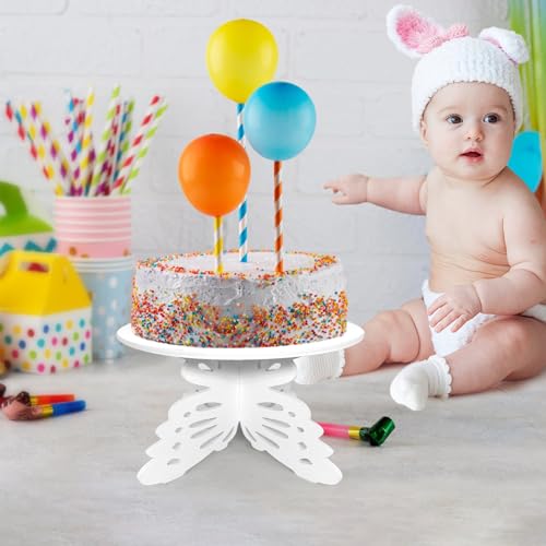 AOCEAN 12" Butterfly Cake Stand Butterfly PVC Cake Decorations with Engraved Butterflies Cake Stands for Dessert Table Wedding Birthday Party (1 Pcs)