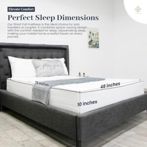 Short Full Mattress - 12 Inch Cool Memory Foam & Spring Hybrid Mattress with Breathable Cover - Comfort Tight Top - Rolled in a Box - Oliver & Smith