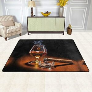 cigar and whiskey area carpet,soft rug mat cozy short pile bath carpet for farmhouse office home decor carpet