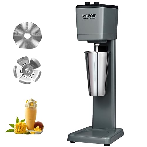 VEVOR Milkshake Maker Machine, 375W Commercial Milk Shake Maker Mixer, Single Head Drink Mixer Blender Machine, 3-Speed Milkshake Blender with 27.7oz Stainless Steel Cup for Commercial