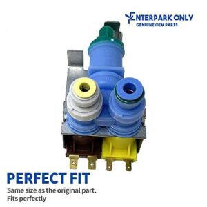 (WP12544124 Valve Enterpark) WP12544124 (IMV-124, K-77198) New Robertshaw Produced for Whirlpool Refrigerator Water Valve Replacement Part WP12544124 AP6005465 PS11738514 12544118…