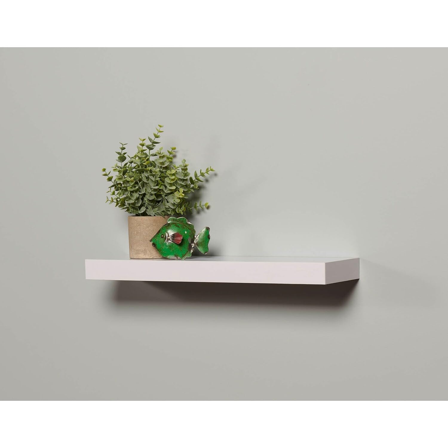 Mini 6"x20" White Floating Shelf MDF Matte Includes Hardware