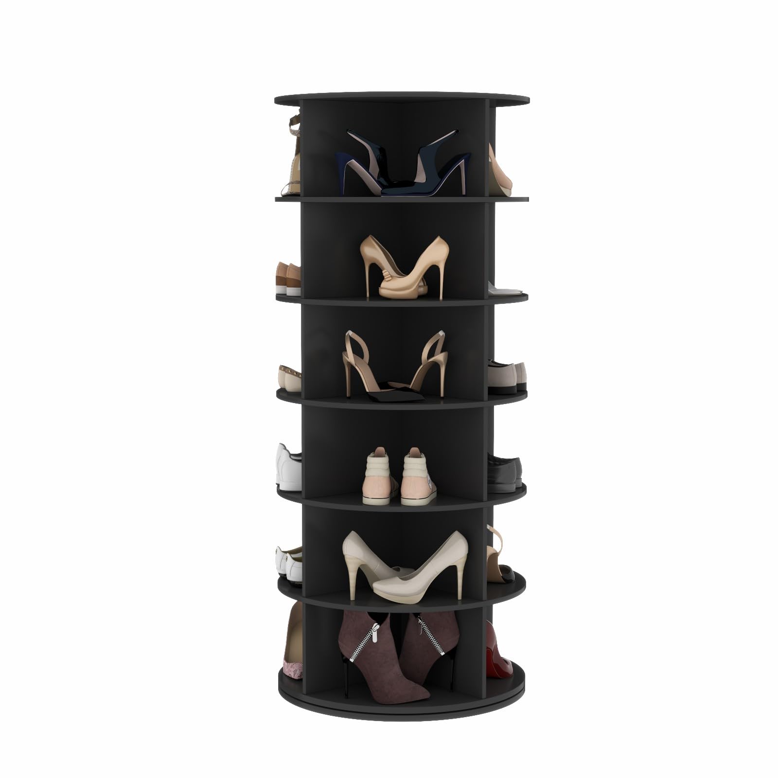 Gyfimoie Rotating Shoe Rack, 6-Tier Spinning Shoe Rack Tower, Free Standing 360°Revolving Shoe Storage Organizer Lazy Susan Shoe Rack for Entryway Living Room Hallway