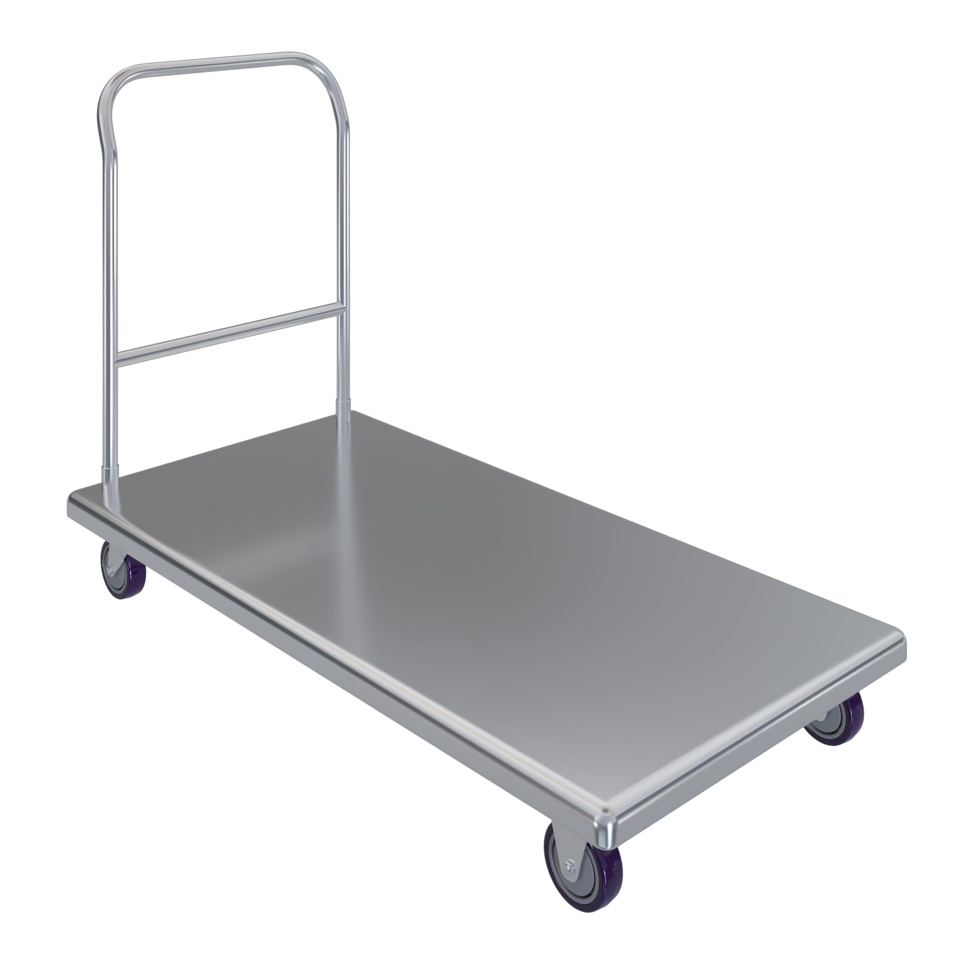 AmGood Stainless Steel Platform Cart. 24" Wide x 48" Long x 32" High. Push Dolly Flatbed Cart with Handle