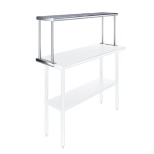 AmGood 12" Wide x 48" Long x 18" High. Stainless Steel Single Overshelf for 48" Long Prep Table