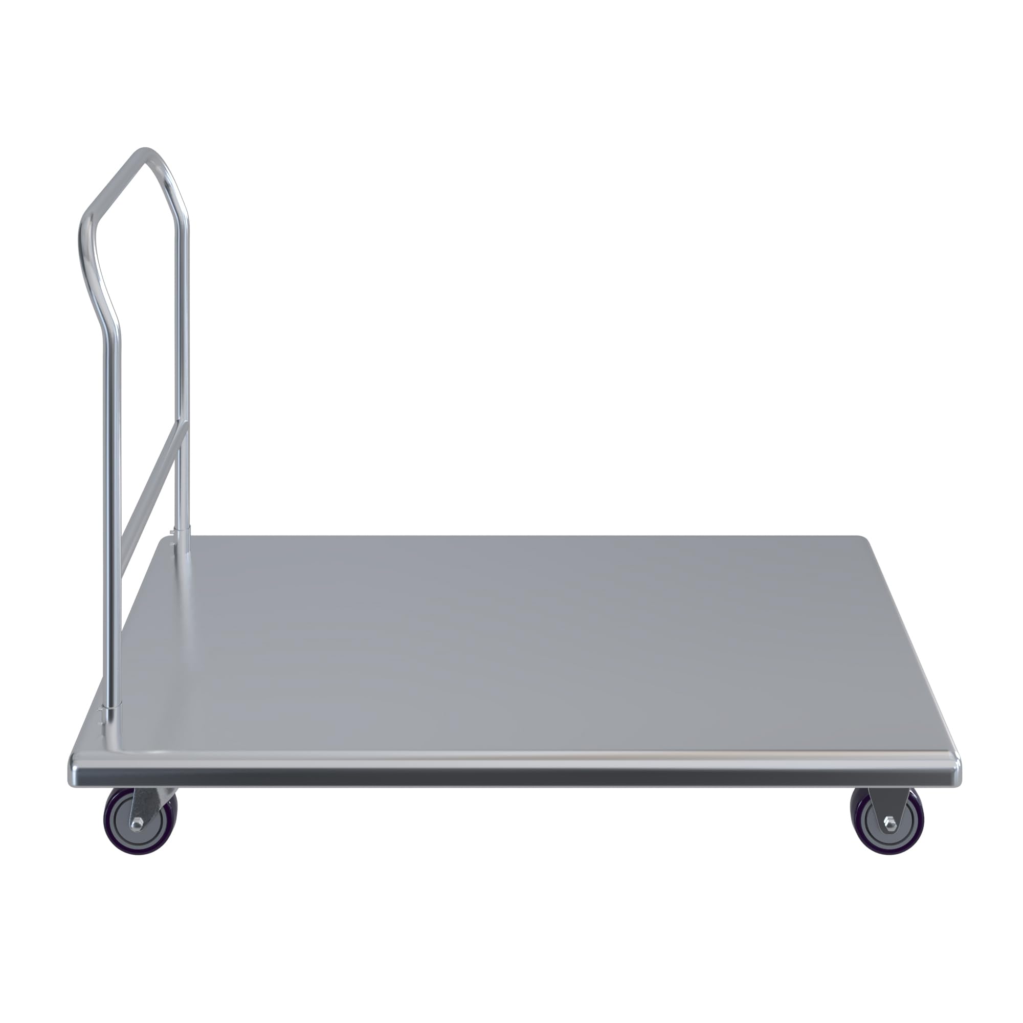 AmGood Stainless Steel Platform Cart. 24" Wide x 48" Long x 32" High. Push Dolly Flatbed Cart with Handle