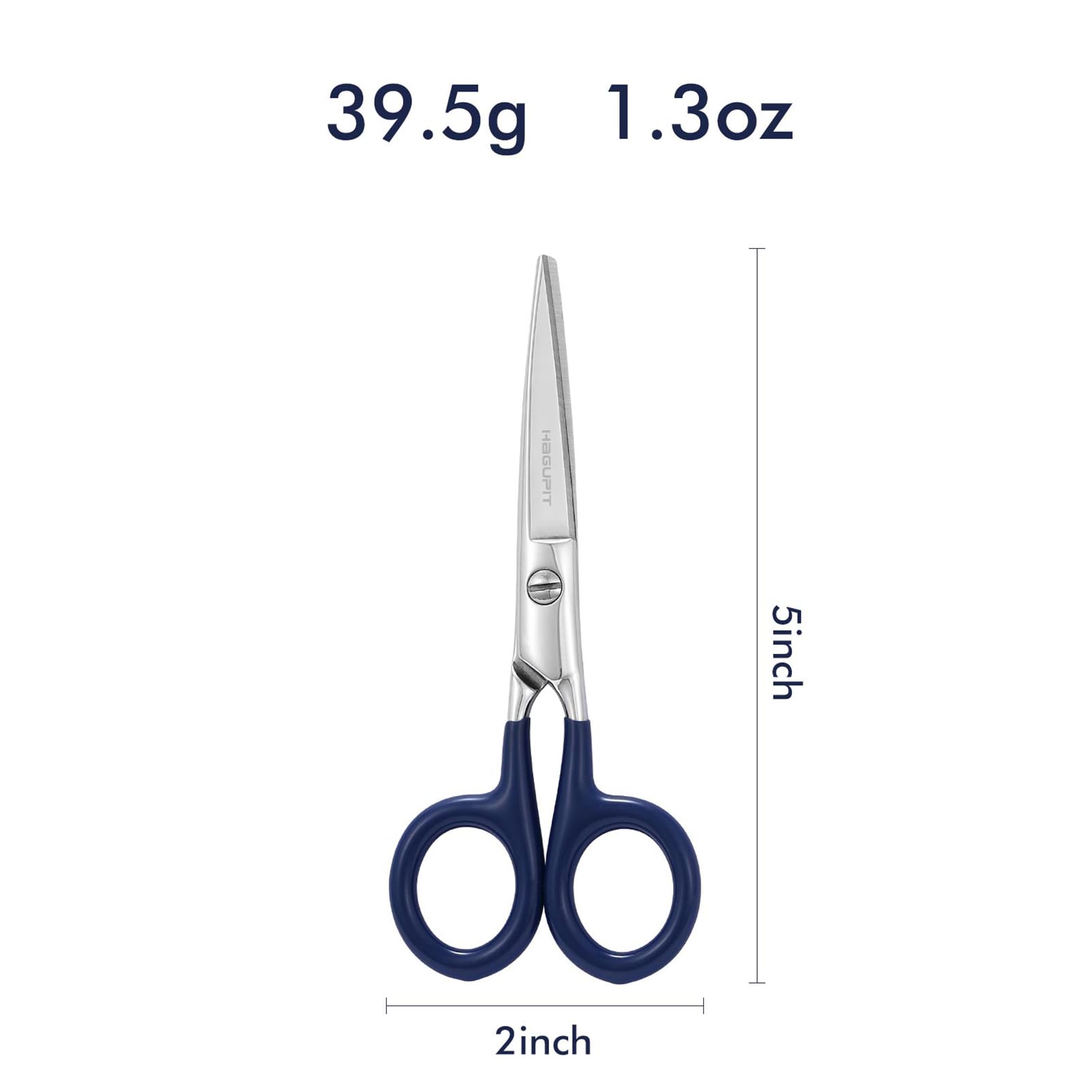 HAGUPIT Small Sharp Embroidery Scissors - 5" Precision Tiny Stainless Steel Detail Needlework Shears for Sewing Trimming Fabric Thread Yarn, Comfort Blue Grip Stitchwork Scissors