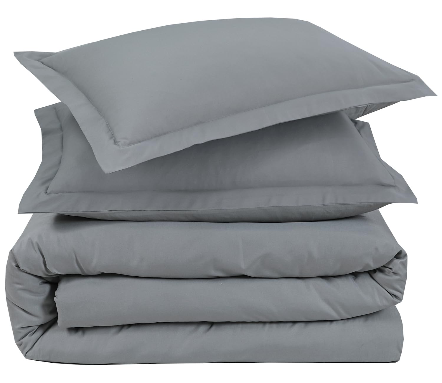 SereneSleep Grey Duvet Cover Set Full Size - Soft Brushed Microfiber Full Size Duvet Cover 3Pcs, Includes 1 Duvet Cover with 2 Pillow Sham Lightweight, Breathable, Easy Care (Full, Grey)