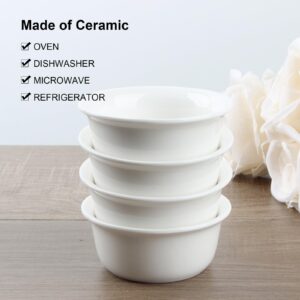 Kcgani 4Pcs Ceramic Butter Warmers for Seafood, 5oz Fondue Pot Set for Chocolate Butter Cheese, Ceramic Bowl for Food Crab Lobster, Suitable for Dishwasher Microwave Oven, Round