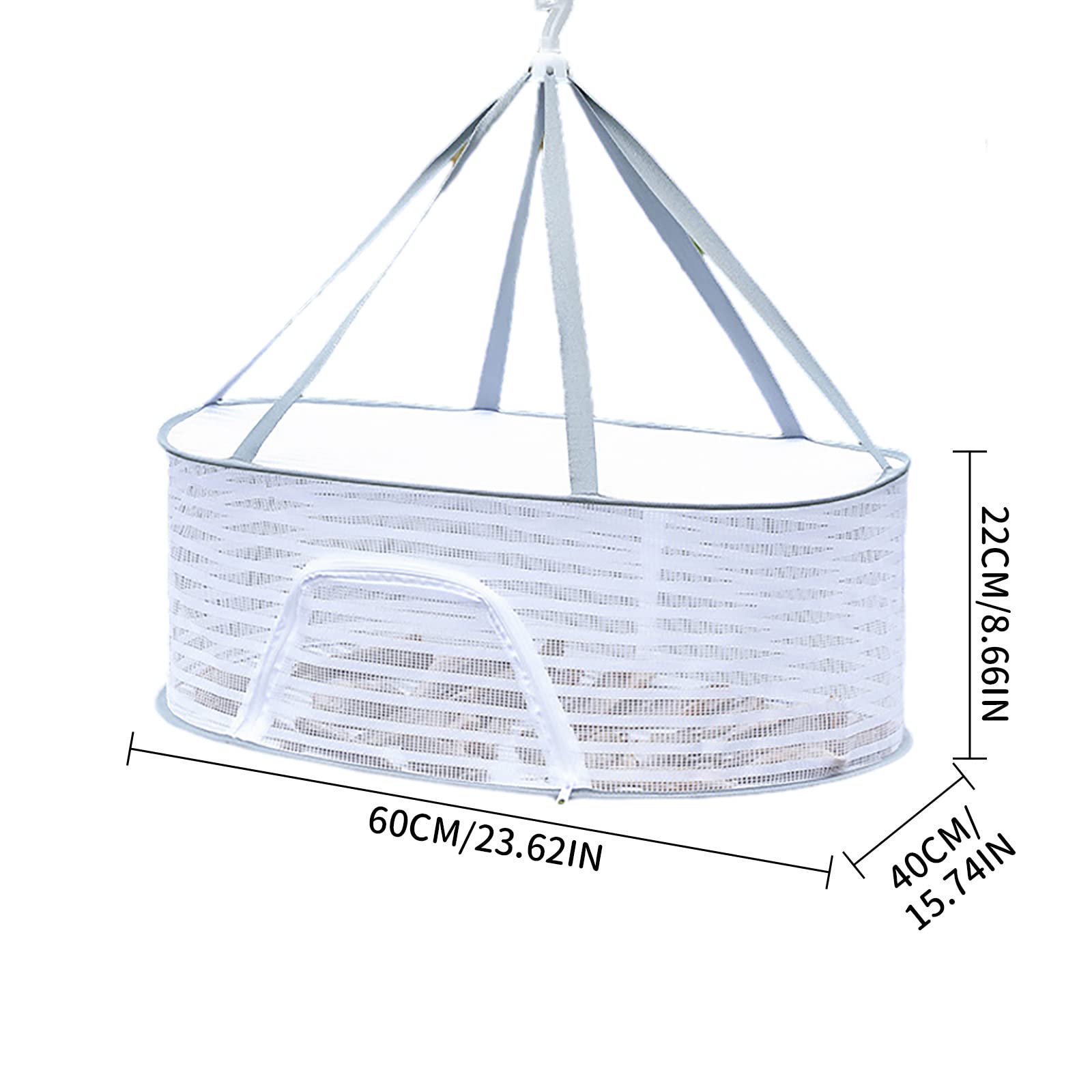 JUOPZKENN Drying Rack,Folding Mesh Clothes Hanging Dryer,Zipper Opening Hanging Drying Fish Net for Shrimp Fish Fruit Vegetables Herbs(Single Layer)