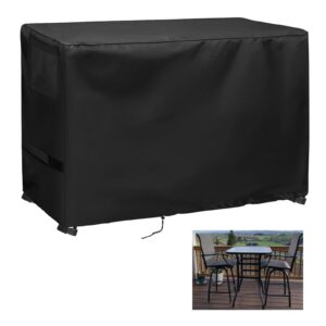 guisong outdoor table and chair set cover, waterproof cover for outdoor bistro set with 2 bar chairs 70" l x 32" w x 48" h