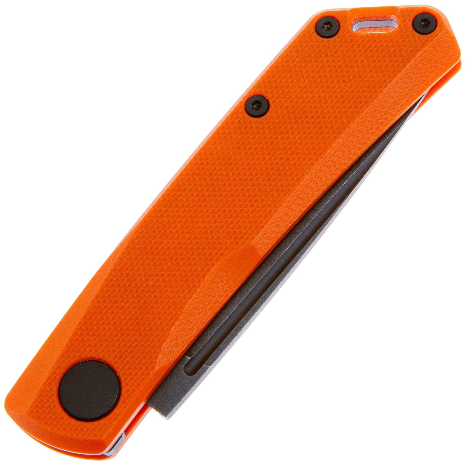 Real Steel Luna Lite Slipjoint Folding Pocket Knife - D2 Blade and G10 Handles - Perfect for Camping, Hiking, Daily Cutting Tasks - EDC Knife for Men Women - Orange/Blackwash