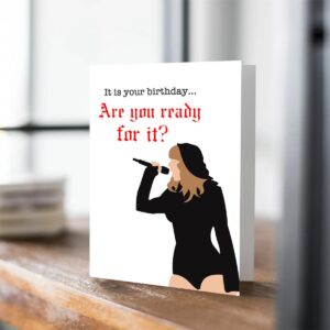 Sincerez Song-Inspired Birthday Card and Envelope Set - 'Are You Ready for It?' - Music Birthday Card for Friends, Sisters, Daughters, Nieces