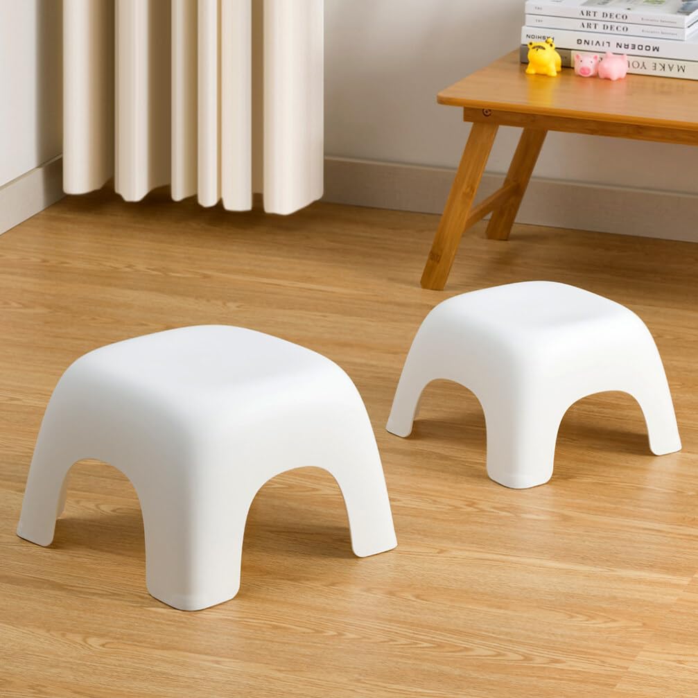 ibasenice Plastic Low Square Stool - 1pc Square Low Stool Sofa Stool Small Coffee Table Stool Bed Side Step Stool Foot Rest Stools Toilet Stool Squat for Seniors Adult and Kid