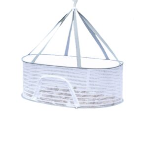 juopzkenn drying rack,folding mesh clothes hanging dryer,zipper opening hanging drying fish net for shrimp fish fruit vegetables herbs(single layer)